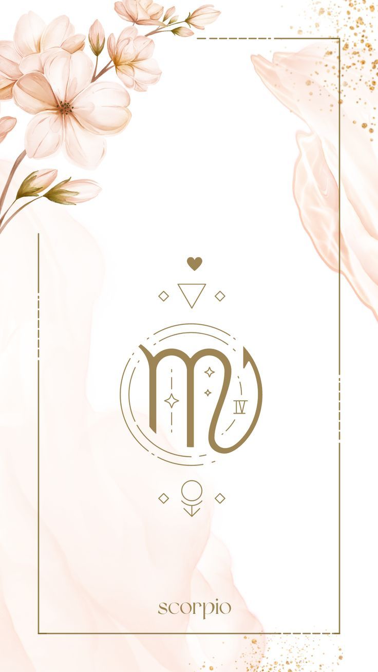 Scorpio Astrology Aesthetic Floral Wallpaper For Phone iPhone