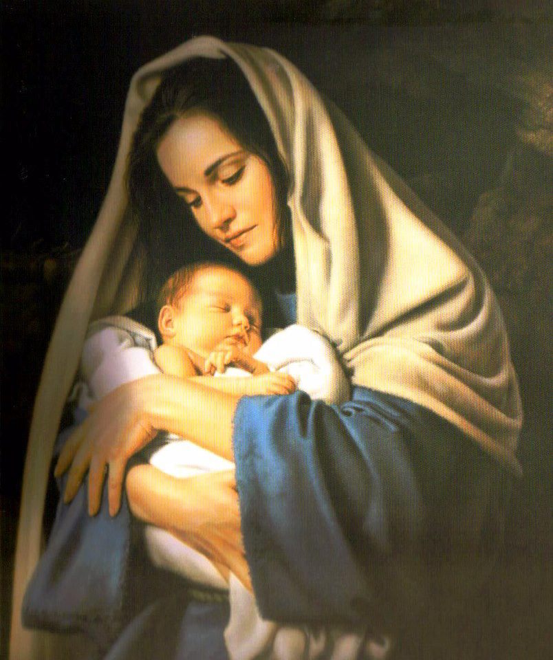 Mary And Baby Jesus Savior Of The World Christ