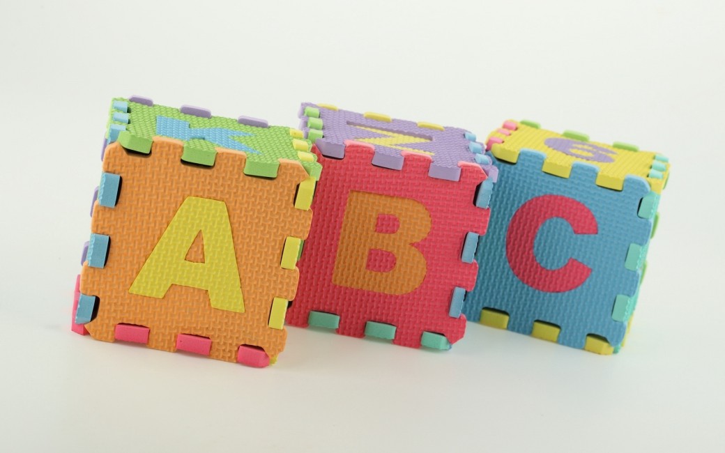 Blocks Letters Colorful Cognition Development Stock Photos