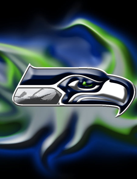 Seattle Seahawks Green and Blue Flame Wallpaper for Phones and Tablets