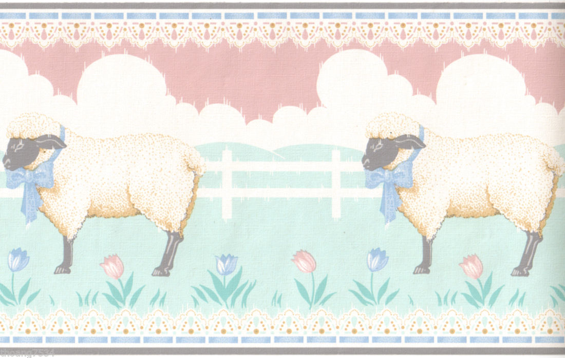Sheep Nursery Wallpaper Border