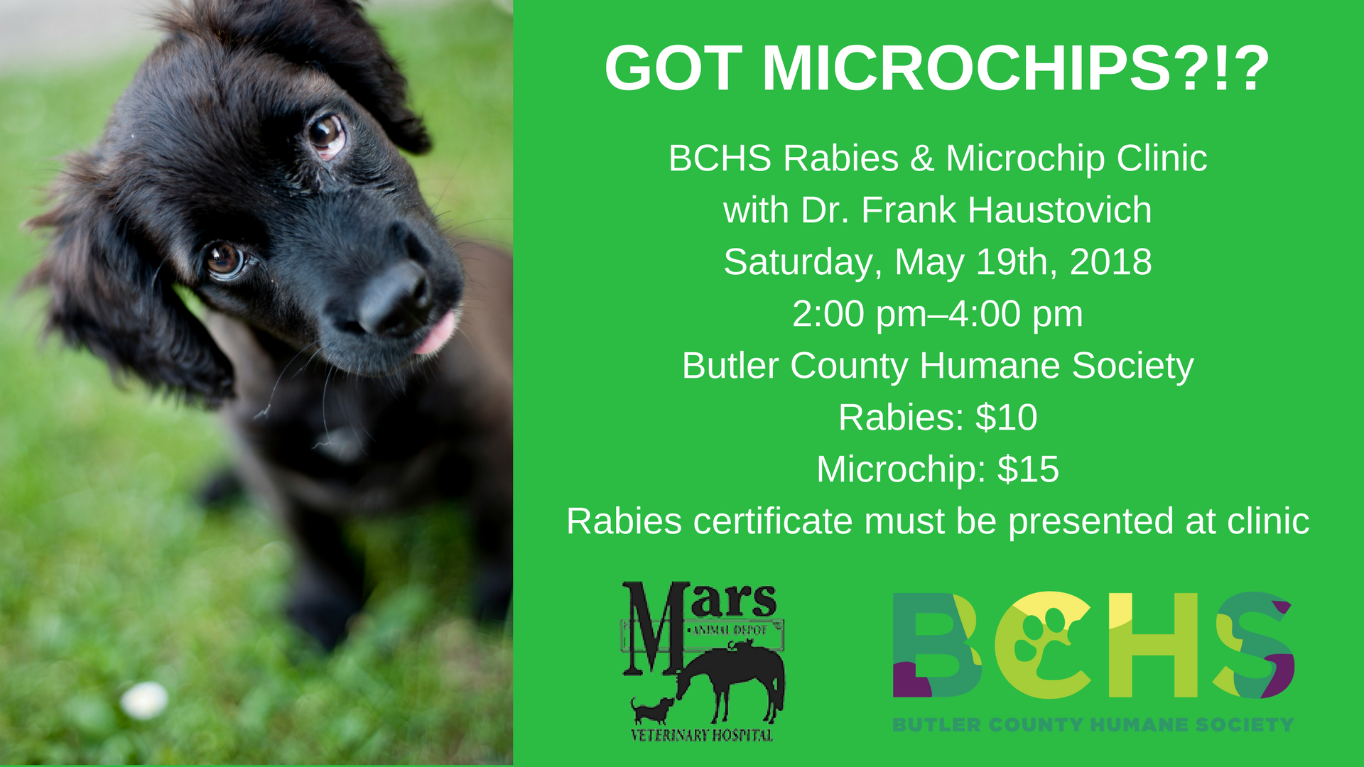 Rabies Microchip Clinic Butler County Humane Society