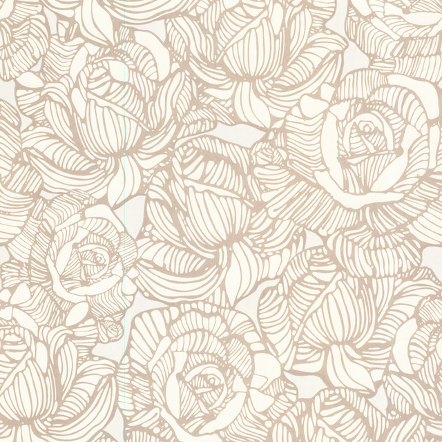 Calista Beige Rose Wallpaper Transitional By Brewster