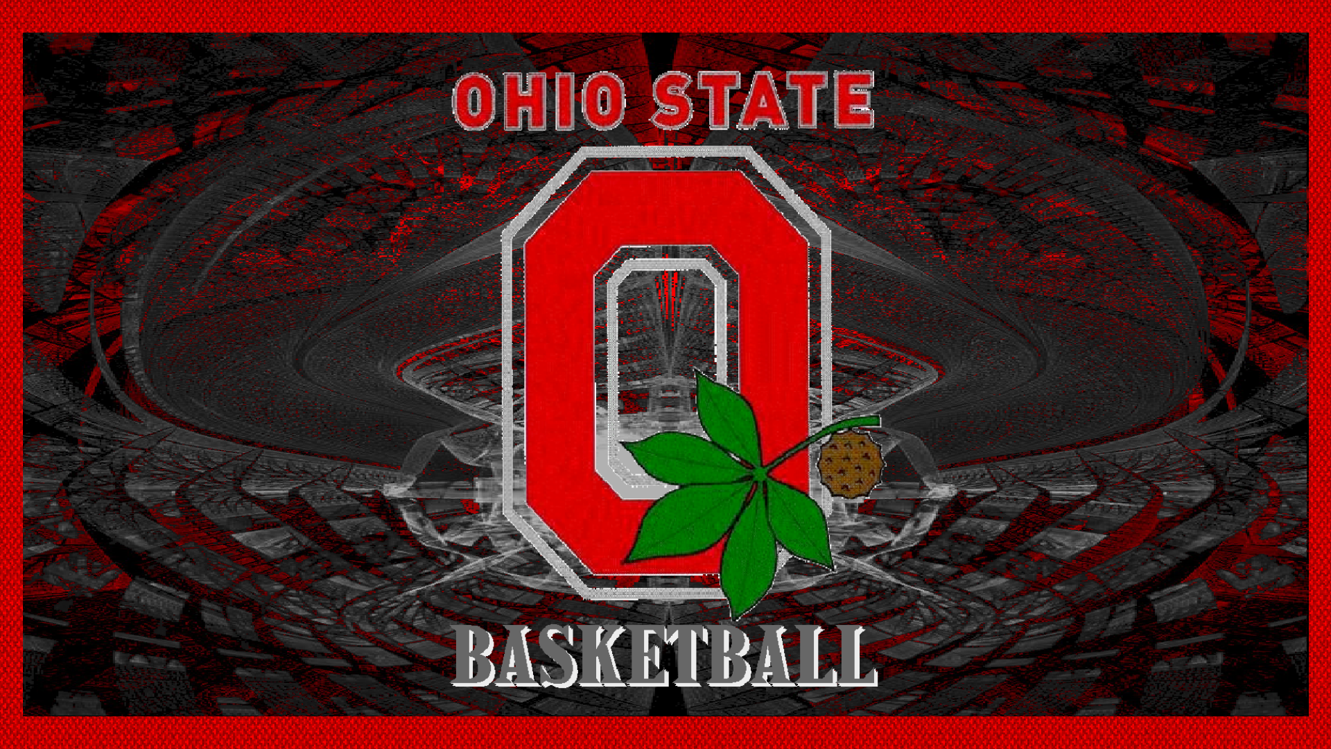 Ohio State University Basketball Red Block O