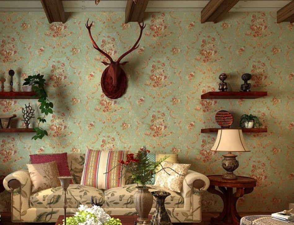 American Country Style House Interior Decorative Wallpaper Ideas New