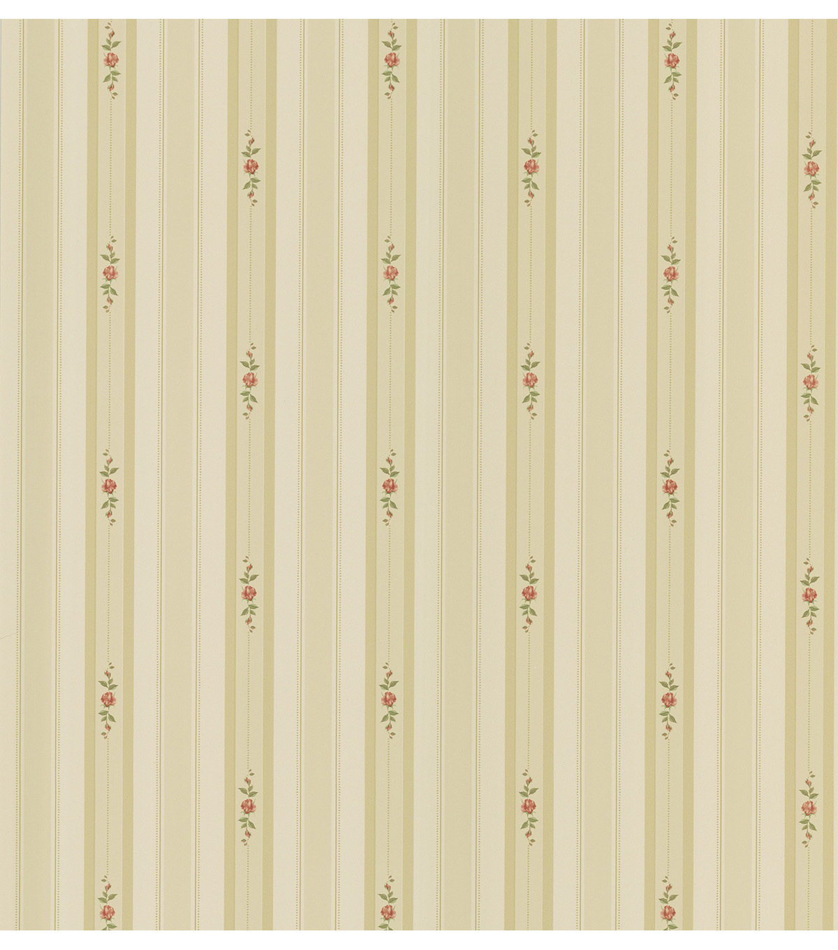 Beige Floral Stripe Wallpaper Samplerosebud