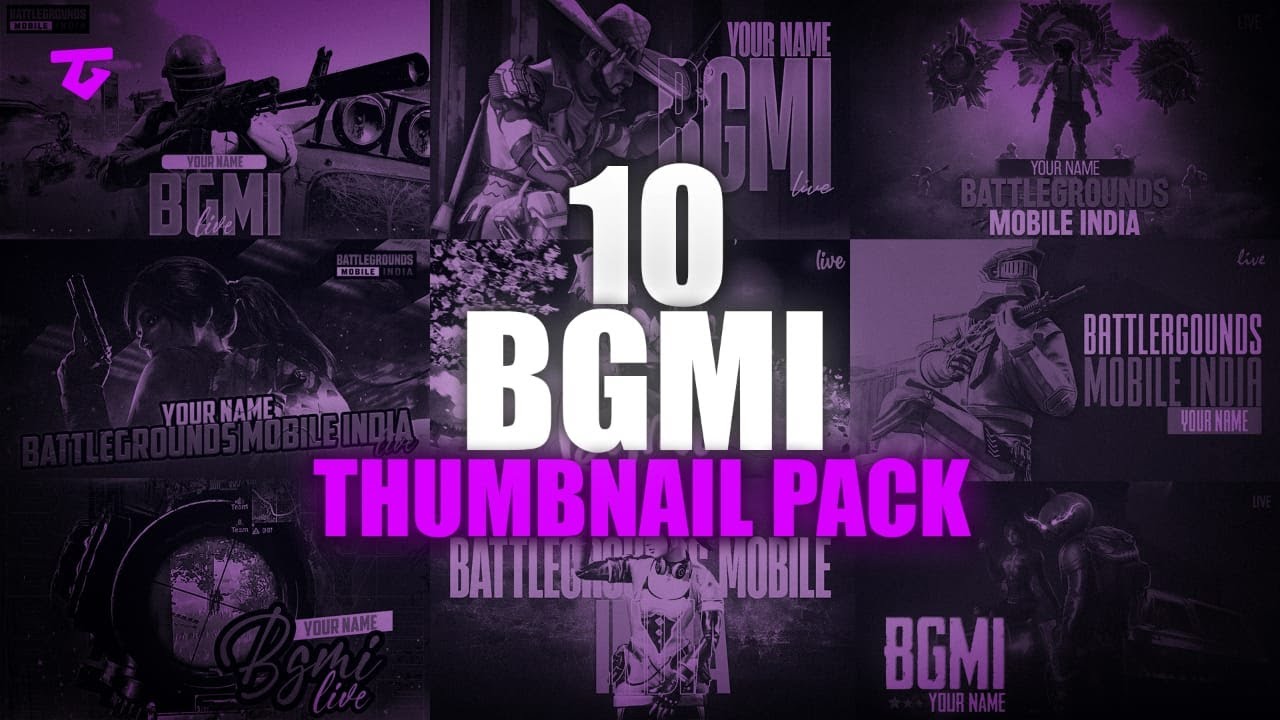 BGMI free thumbnail pack BGMI free thumbnails PSD BGMI pre