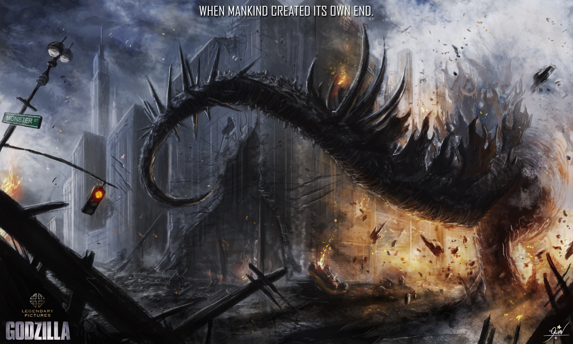  Movie HD Wallpaper Godzilla 2014 Illustration Movie HD Wallpaper