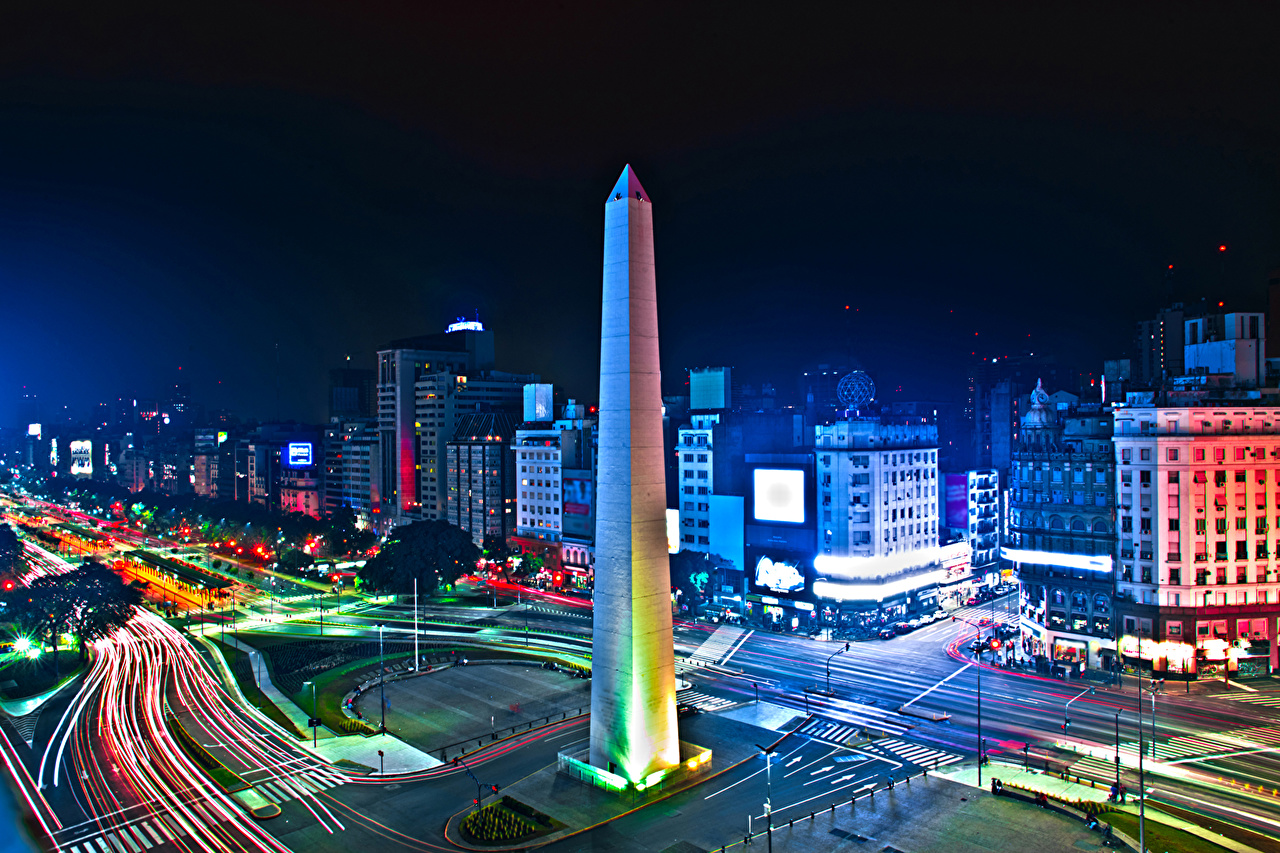 Wallpaper Argentina Buenos Aires Roads Night Time Cities Houses