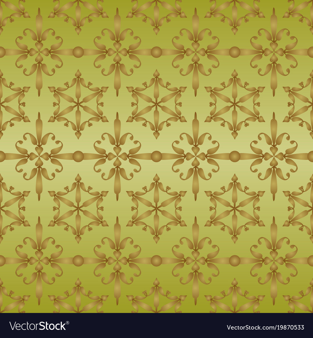 Kelly Lime And Olive Ornamental Swirl Background Vector Image