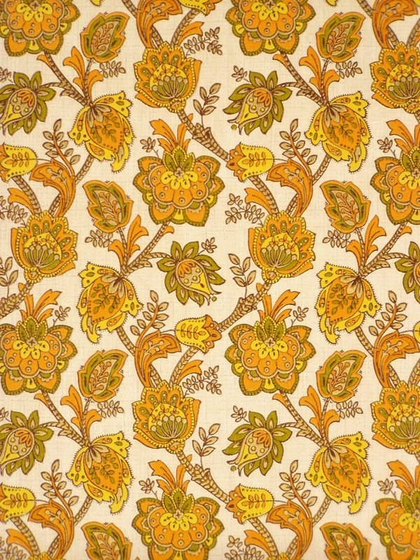 Paisley Wallpaper In Orange Color Vintage