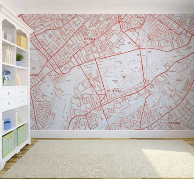 Custom Postcode Map Wallpaper From Thedesignsheppard