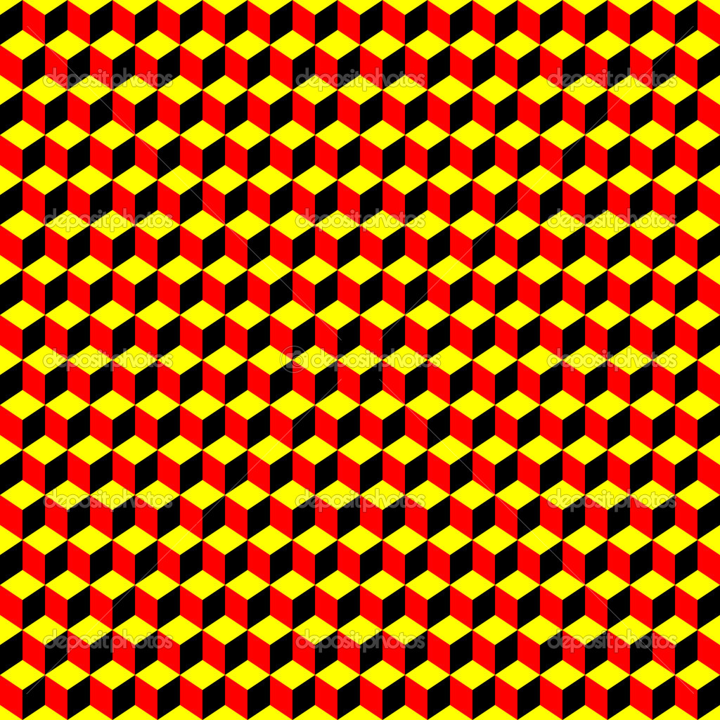 Psychedelic Pattern Black Red Yellow Stock Vector Laschon