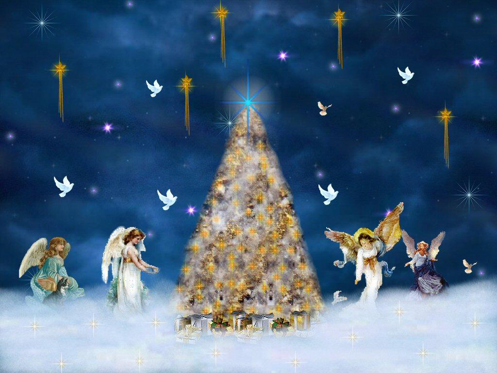 Beautiful Christmas Angels Desktop Wallpaper On