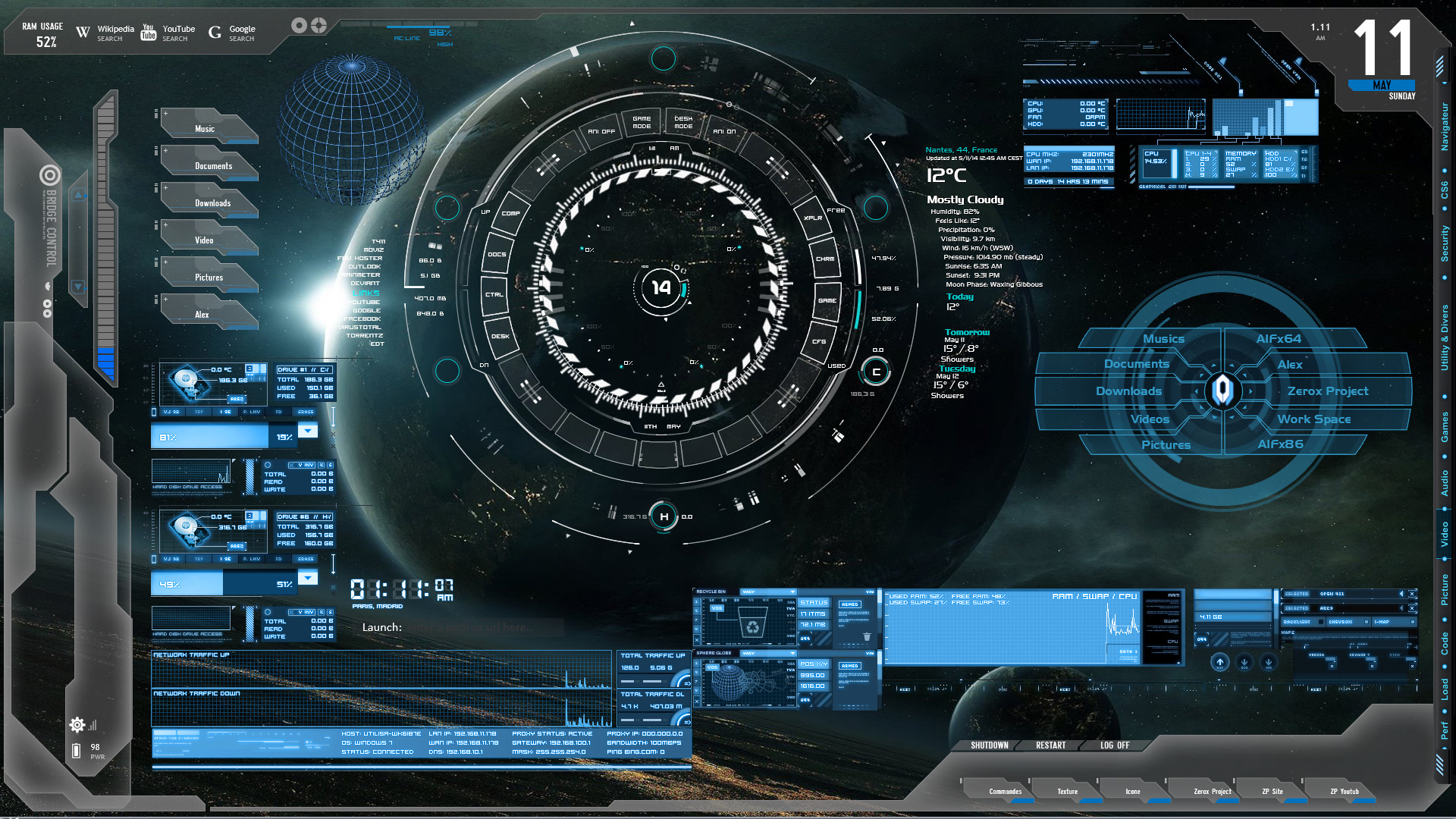 Blue Tech Future Rainmeter Zerox Project By Zeroxproject On