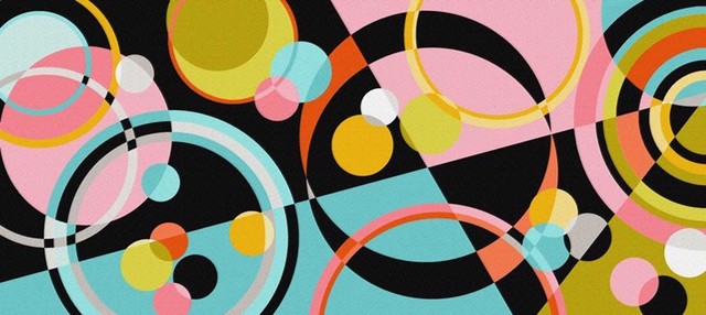 Circles Retro Wall Art   Contemporary   Wallpaper   by Murals Your Way