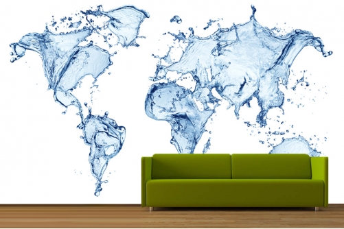 World Map Splash Wallpaper
