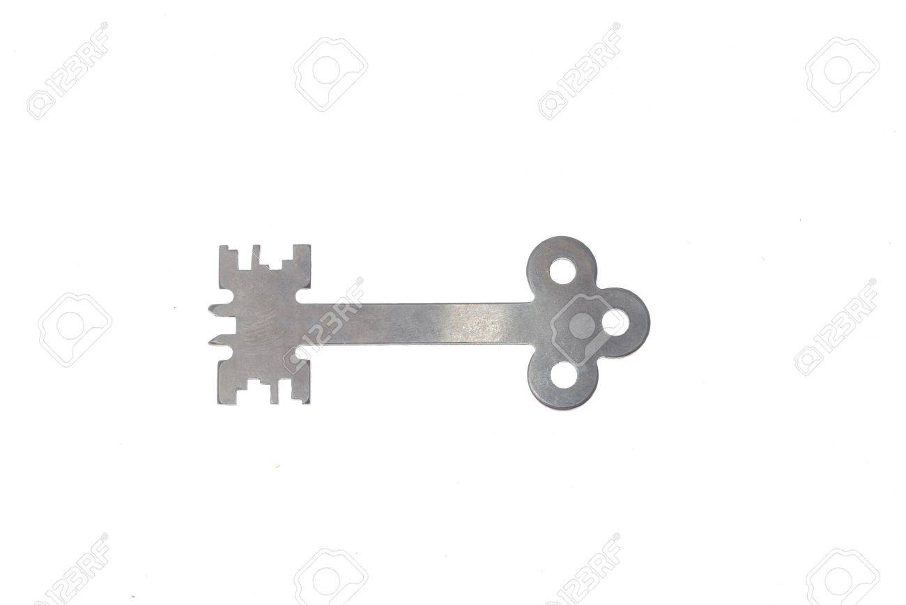 Unic Steel Modern Key On White Background Stock Photo Picture