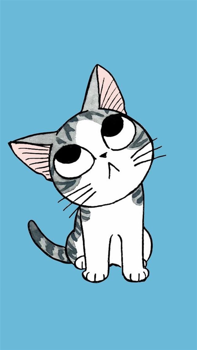Cute Cartoon Kitten iPhone Wallpaper