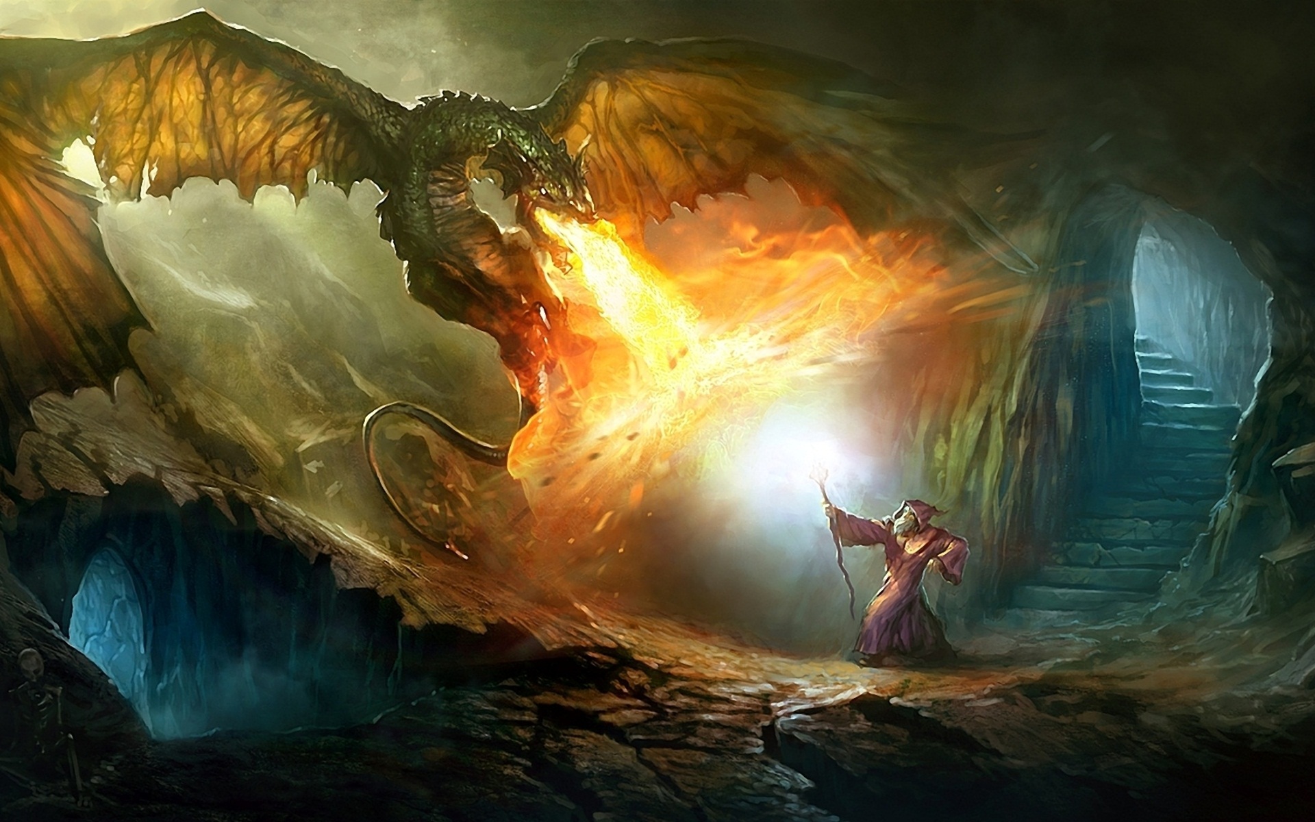 Wizard Fighting A Dragon Wallpaper55 Best Wallpaper For Pcs