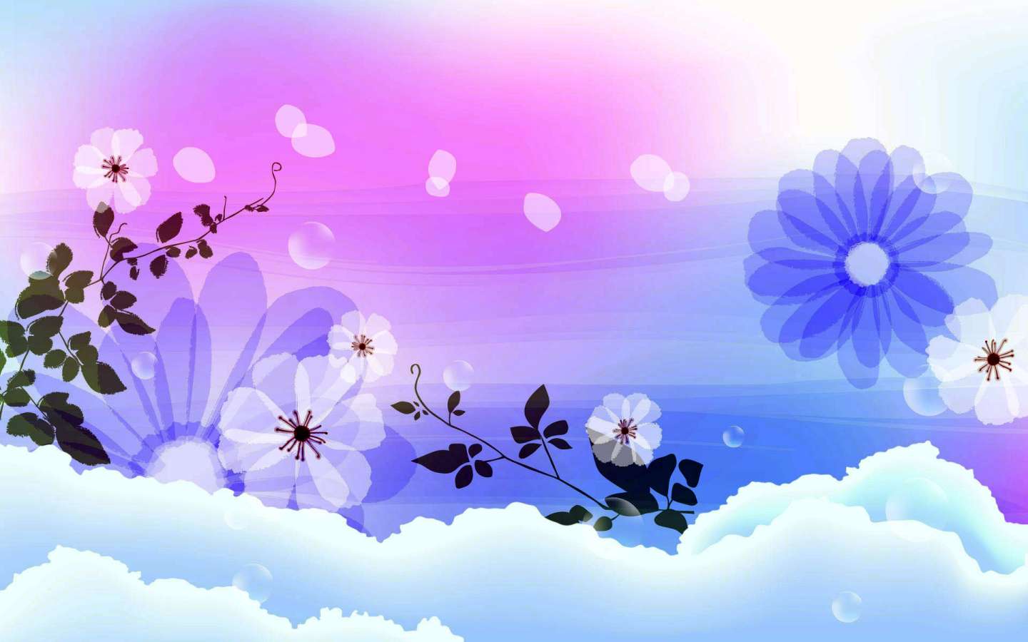 Abstract Flowers Design Clouds Colorful Background For Powerpoint
