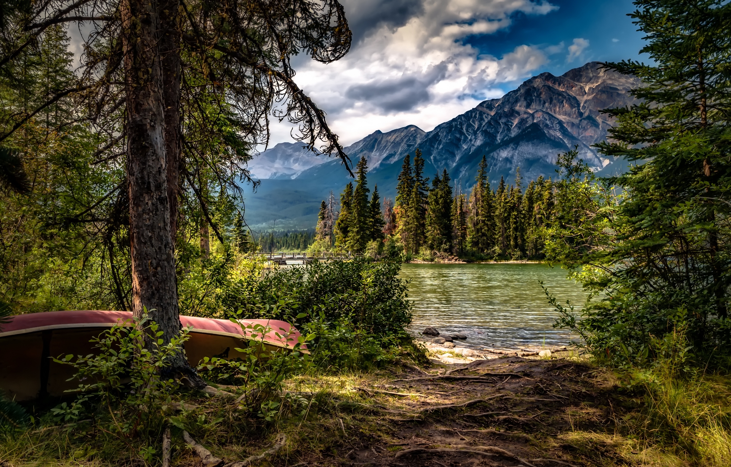 Wallpaper Pyramid Lake Jasper National Park Alberta Canada