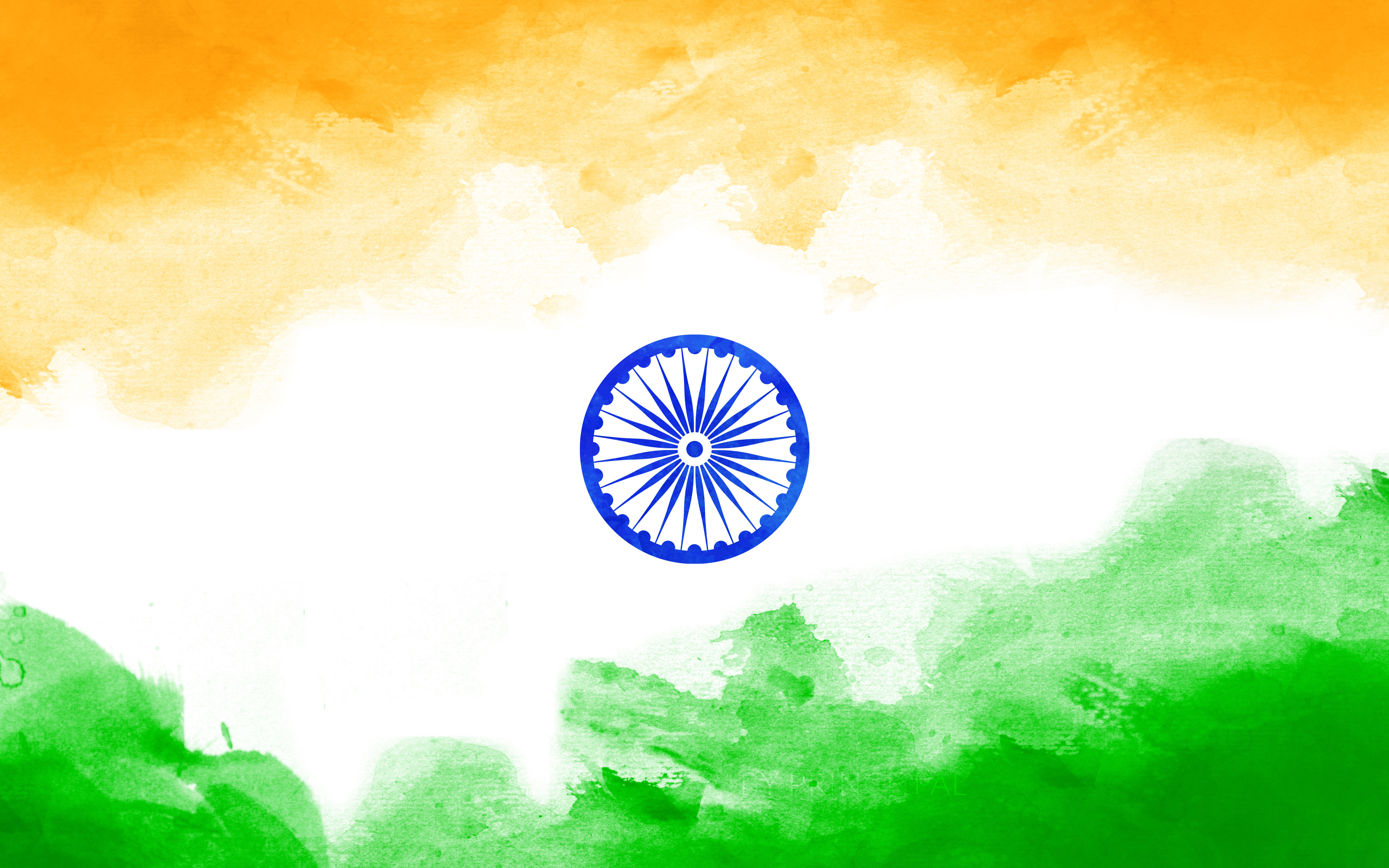 Wallpaper Indian Flag Tricolor Digital Art
