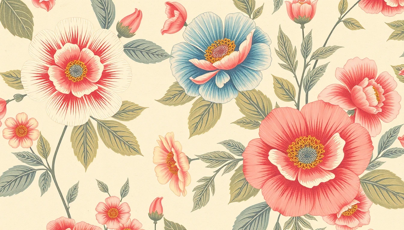 Retro Flower Wallpaper