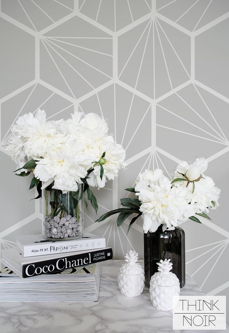 Free download Grey Cement Tile Temporary Wallpaper Geometric Regular