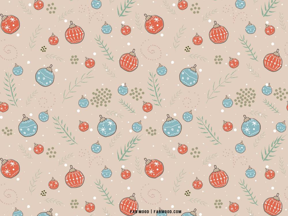 Christmas Aesthetic Wallpaper Bauble Neutral