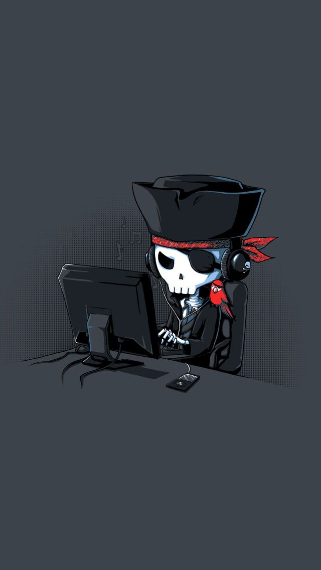fun pirate hacker iPhone 5s Wallpaper