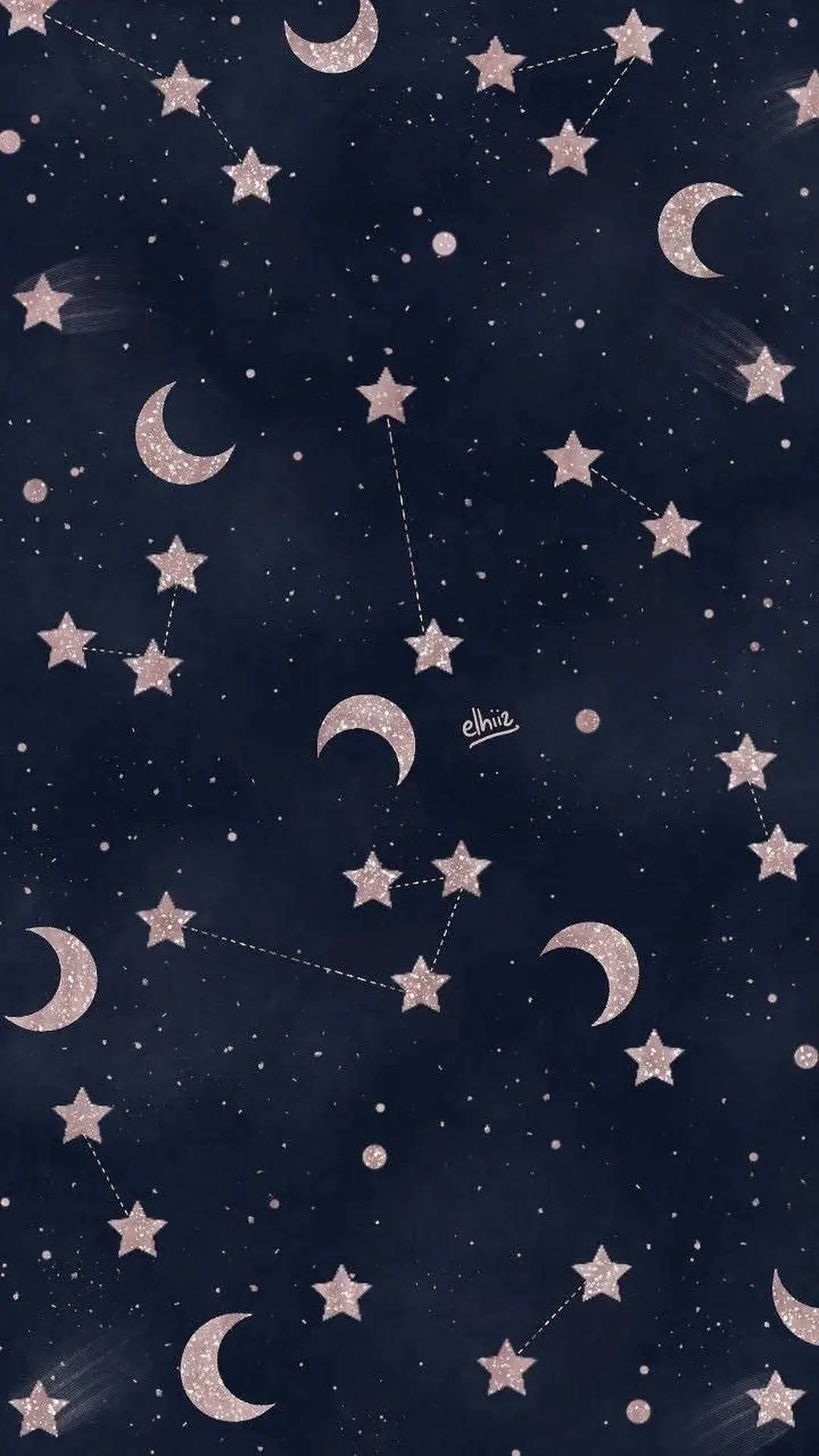 iPhone Aesthetic Moon And Star Wallpaper