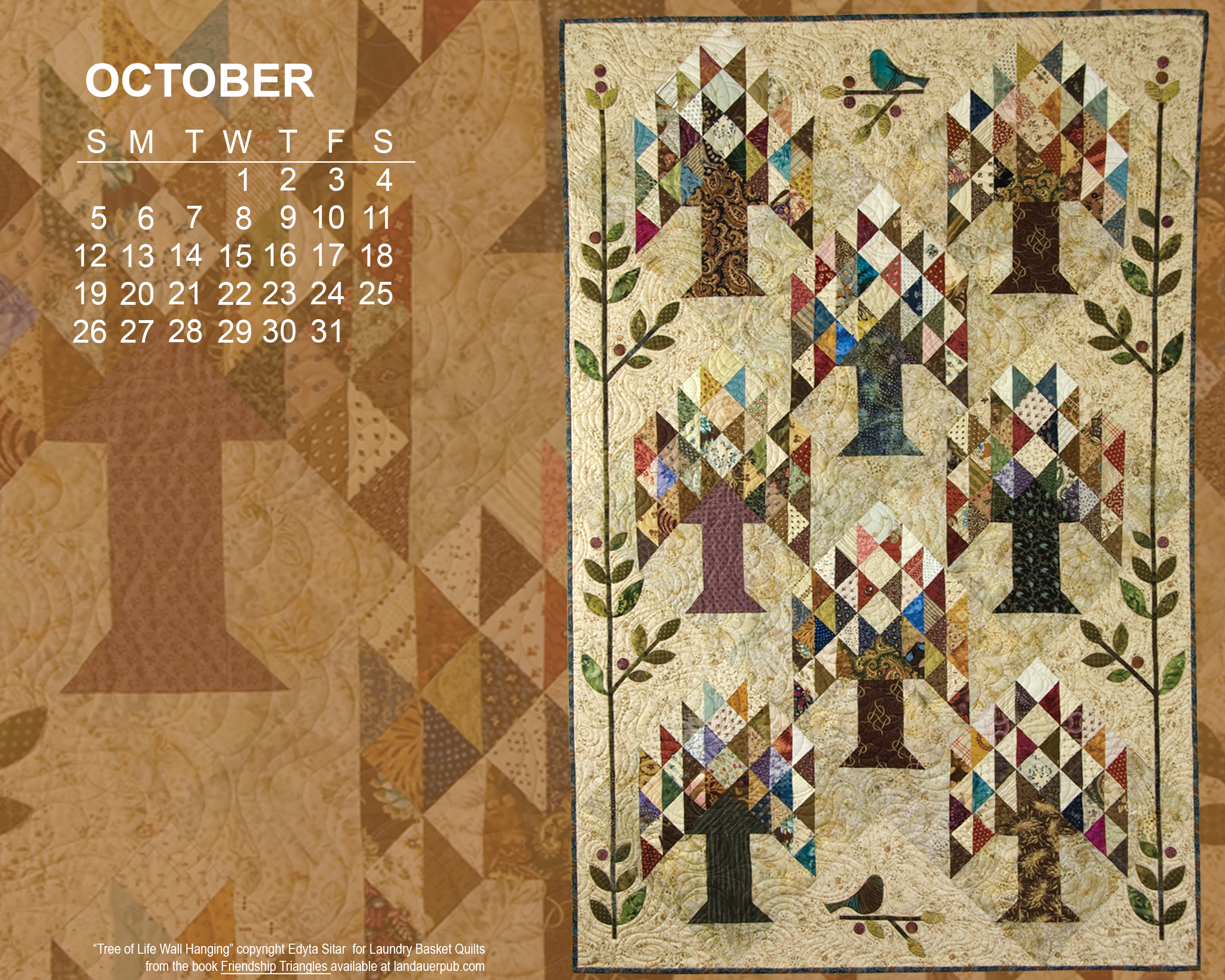 Quilt Calendar Puter Wallpaper October Books Beyond