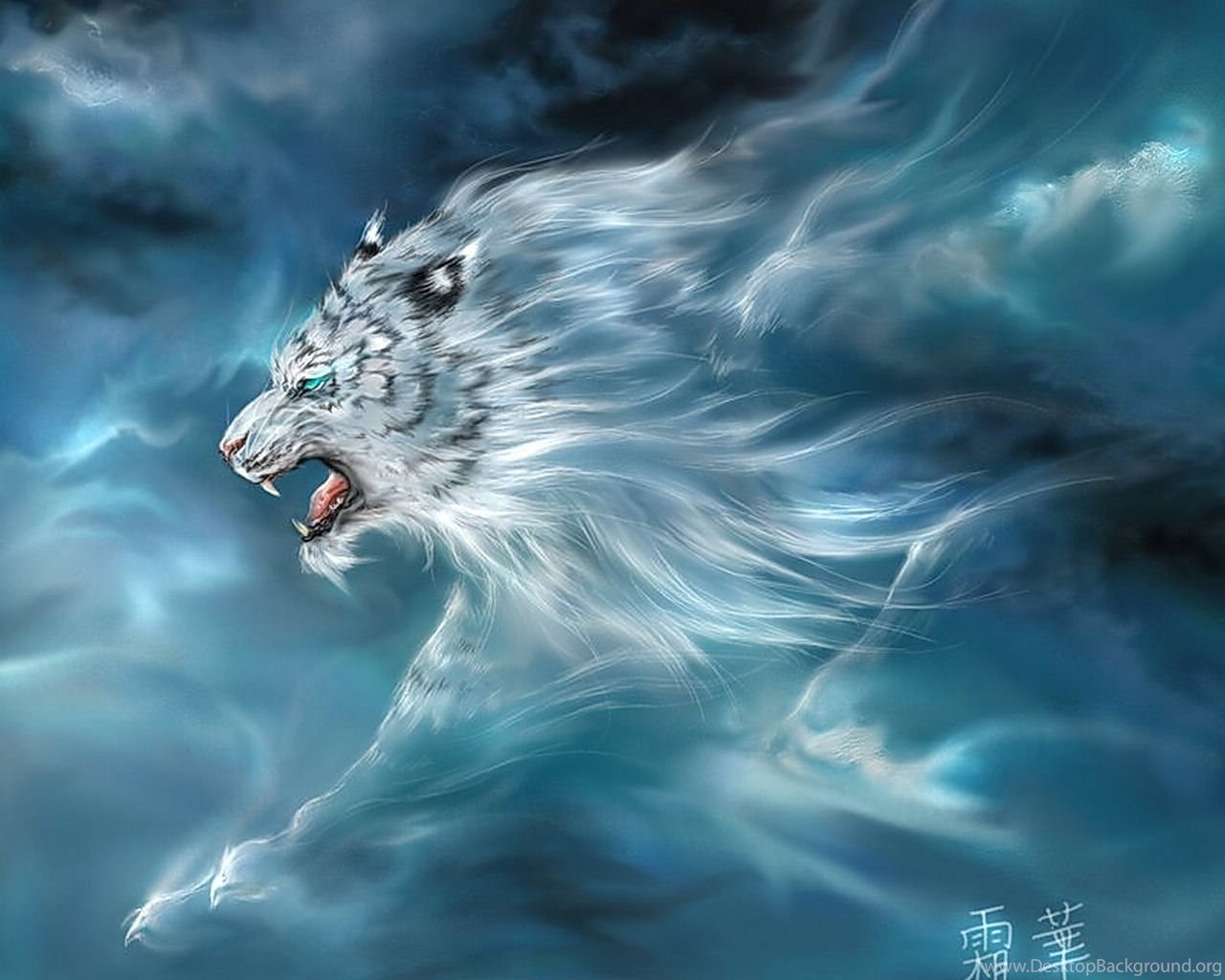 Unique Rare White Tiger Desktop Wallpaper Animal By