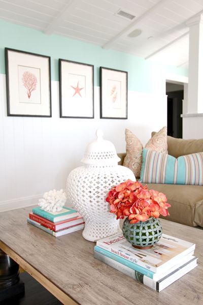  Wall color Benjamin Moore Copper Pantina turquoise and coral 400x600