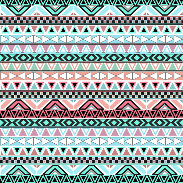 Aztec Colorful Triangle Tribal Wallpaper