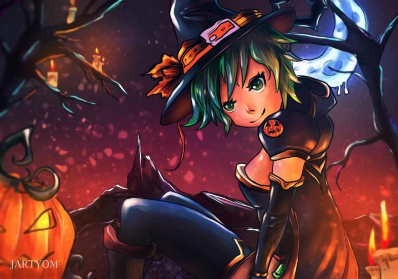 627c5d Halloween Anime Girl Main Wallpaper