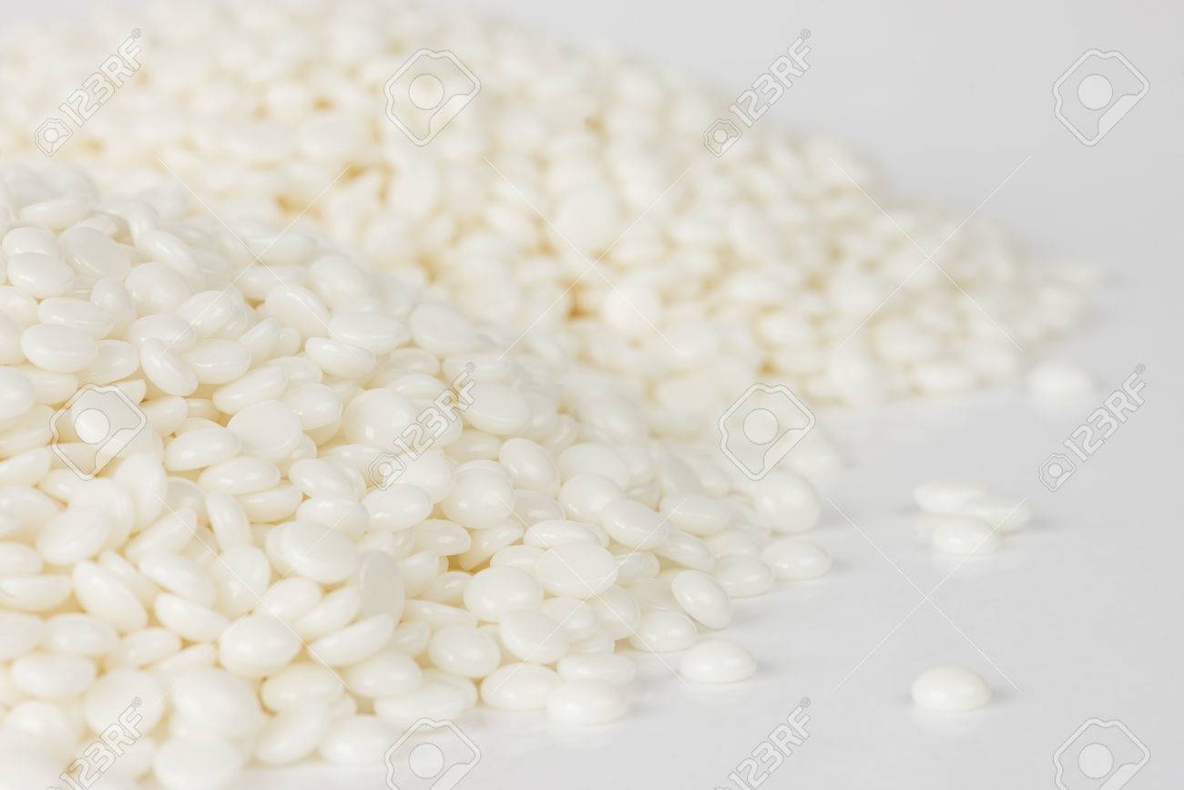 Heaps Of Fine White Polymer Granules Isolated On Background