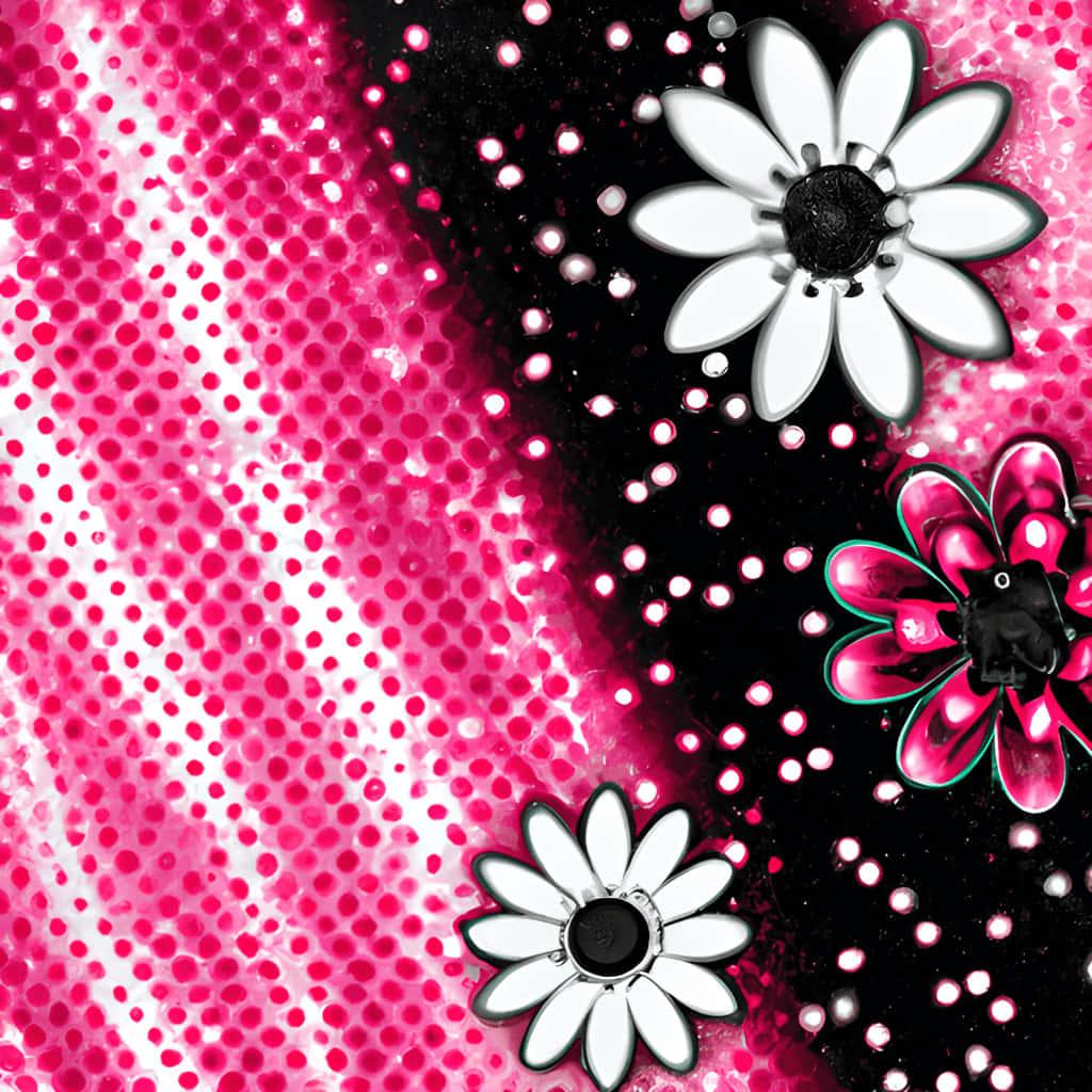 Pink Black Glitter Floral Design Ujilrg6dr17atytz Wallpaper