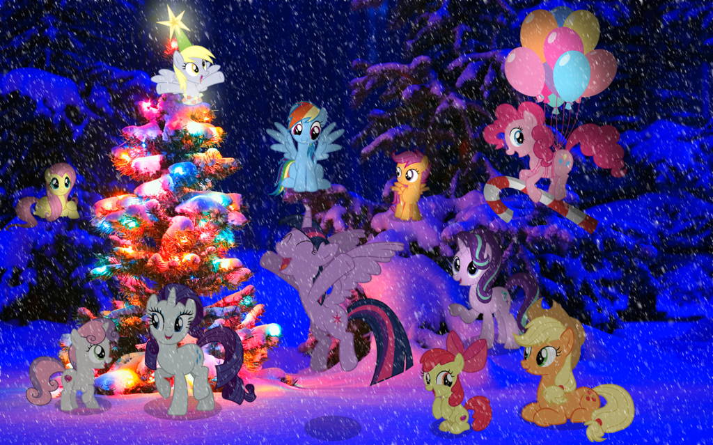 Mlp Wallpaper Pony Christmas Tree By Astrumspark