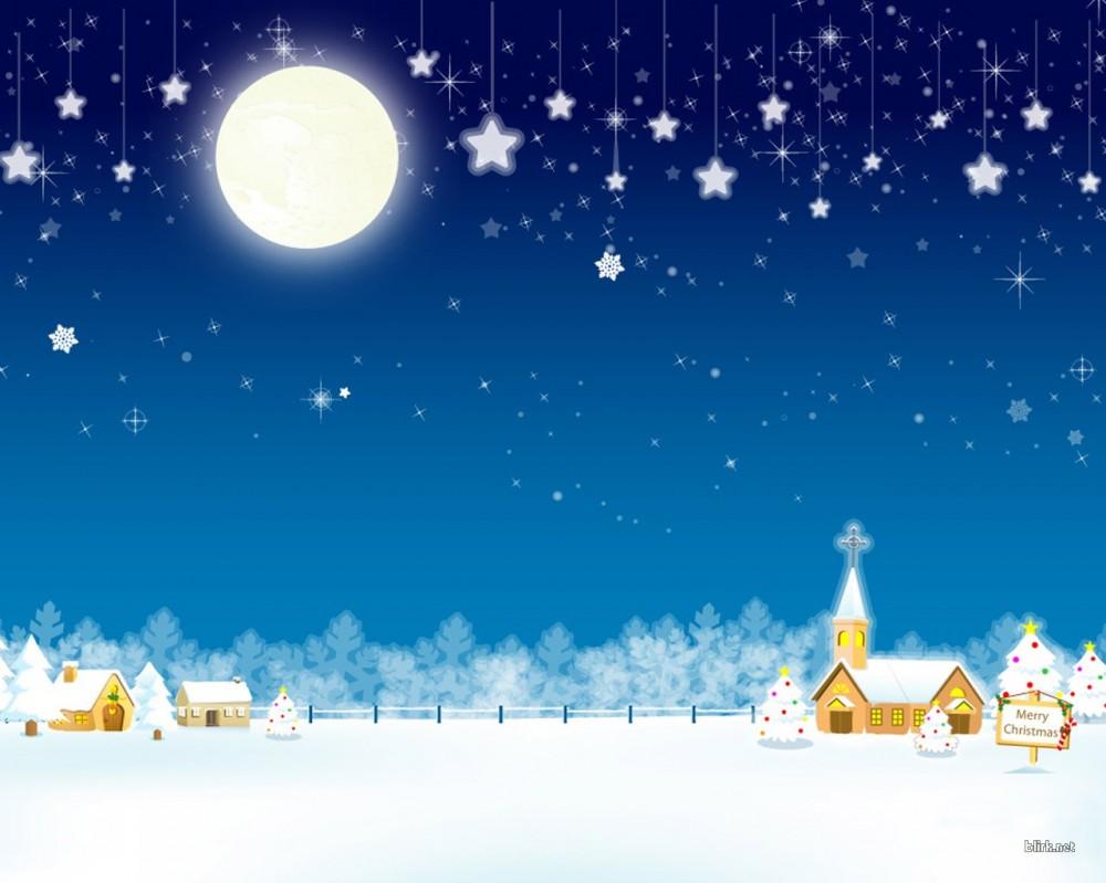 Christmas Snow Village Wallpaper Full Image