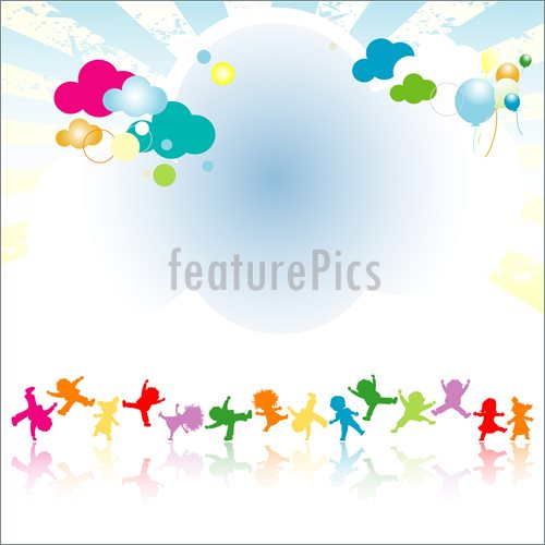 Illustration Of Happy Kids Background Vector To