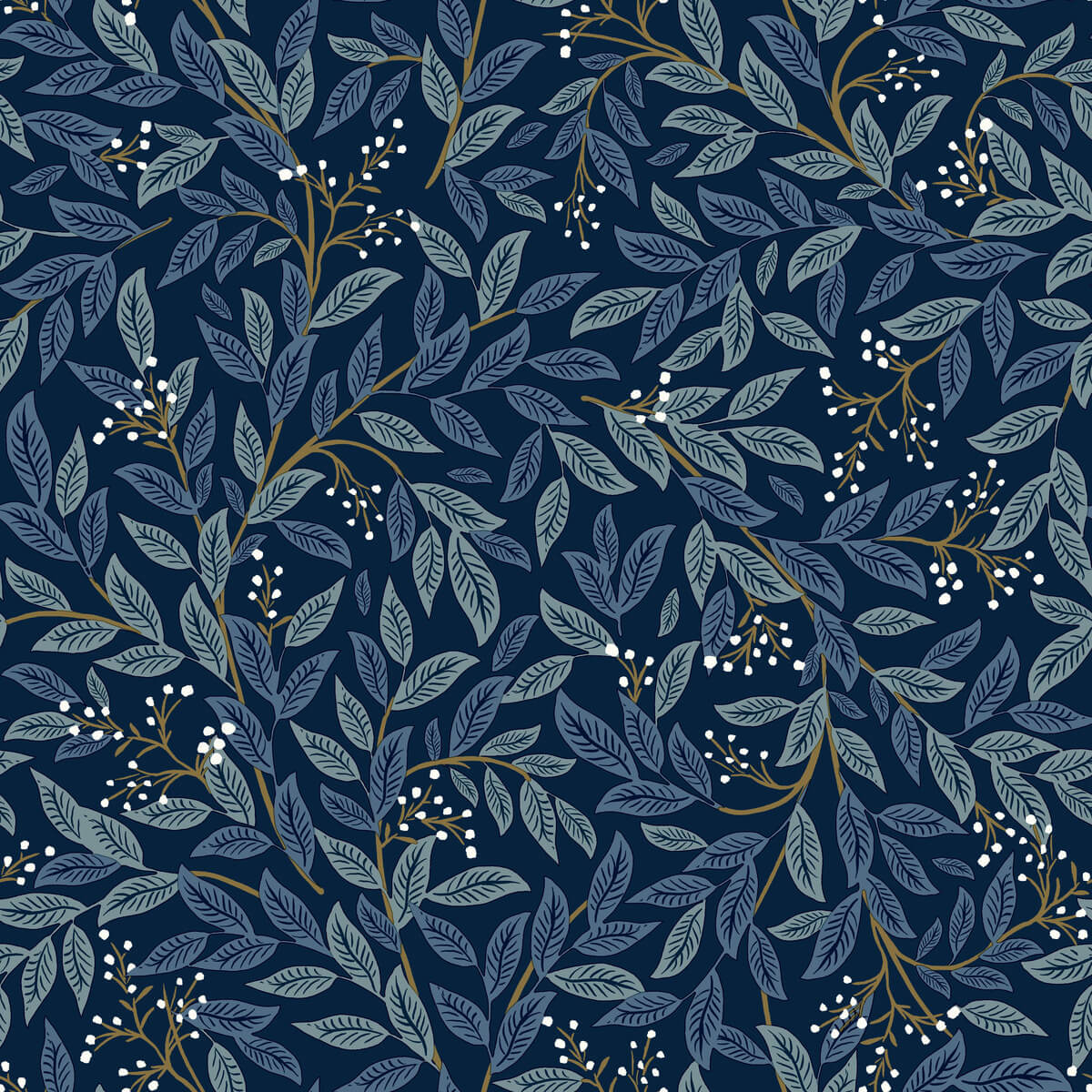 Rifle Paper Co Willowberry Peel Stick Wallpaper Navy Blue