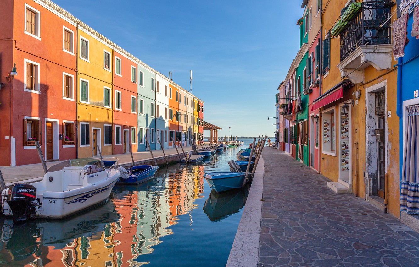Wallpaper Building Boats Channel Italy Burano Image For