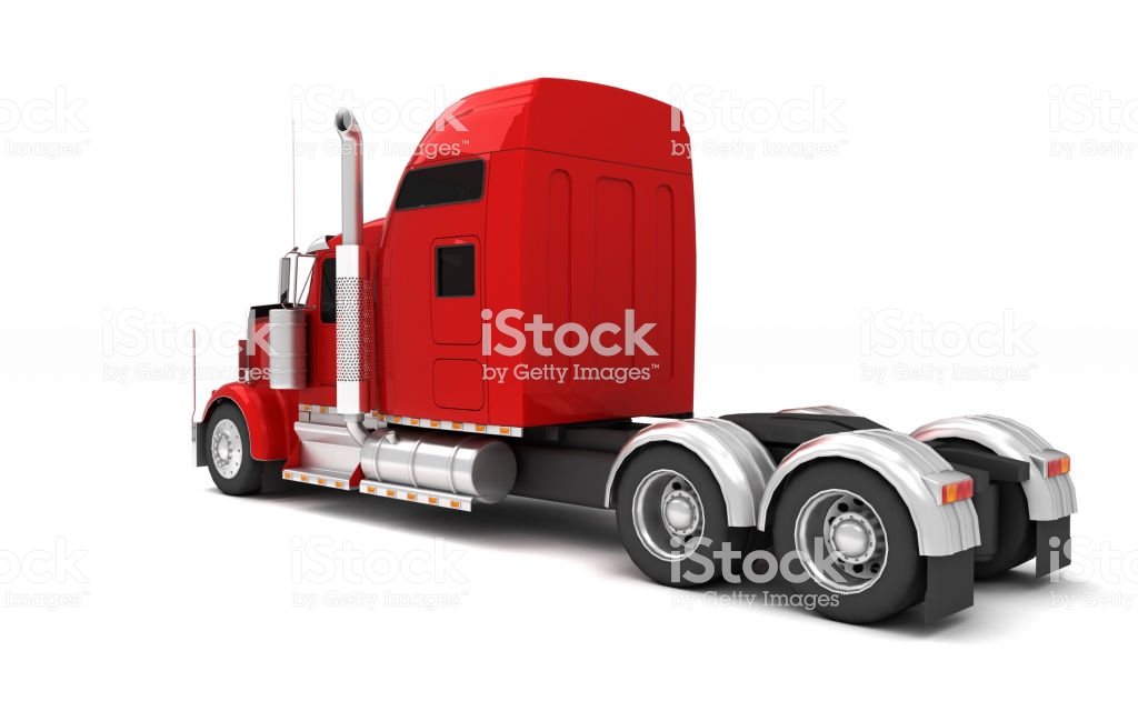 Logistics Concept American Red Freightliner Cargo Truck Without A