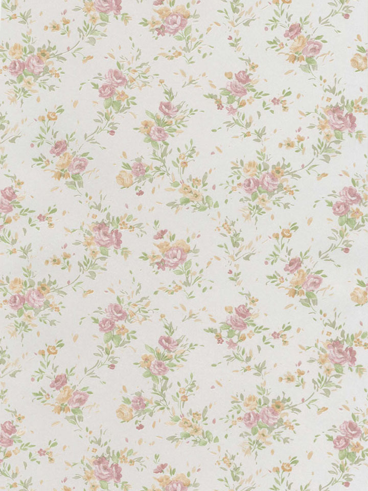 Off White Dainty Classic Floral Wallpaper Traditional