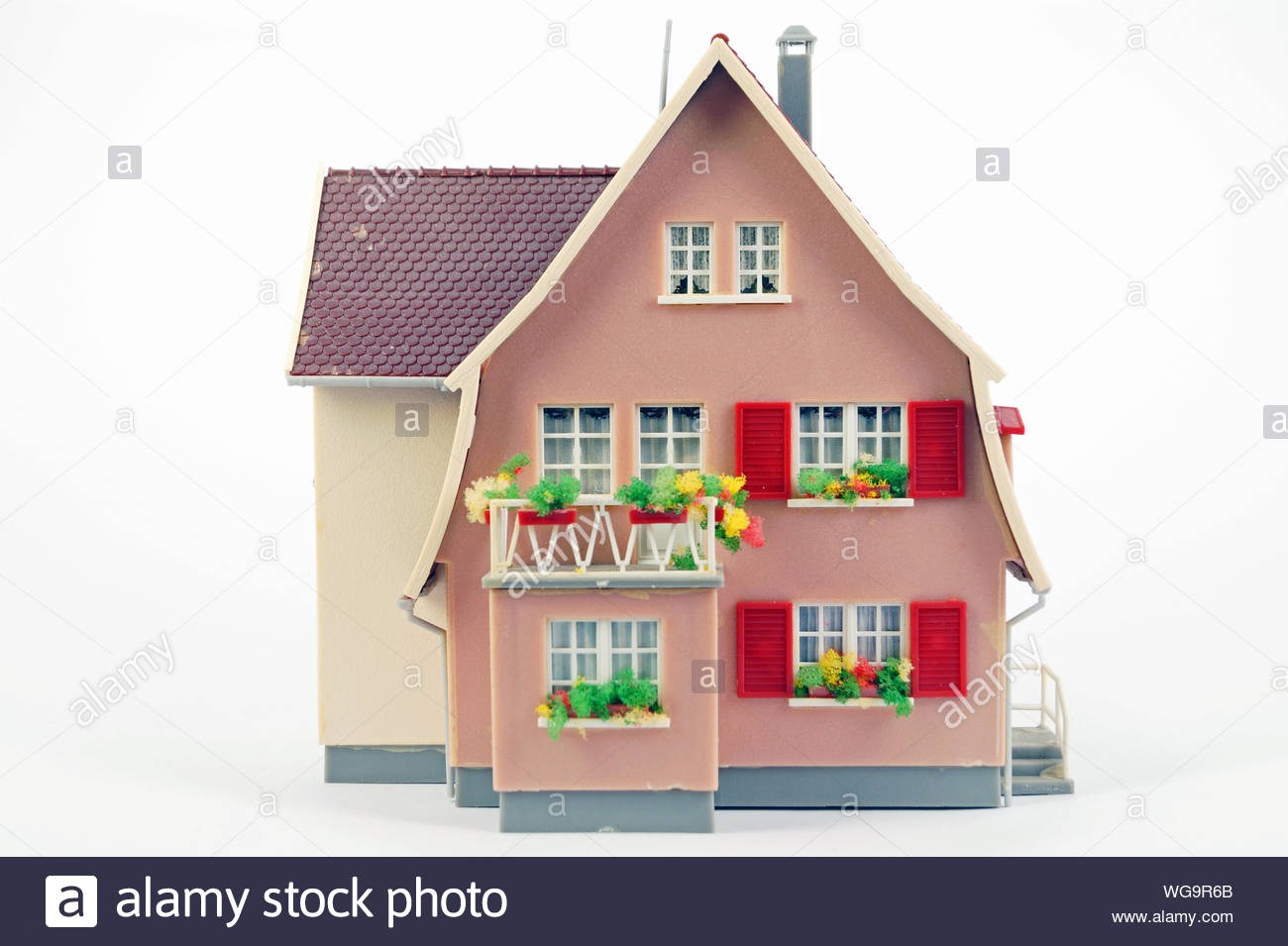 Dollhouse On White Background Stock Photo