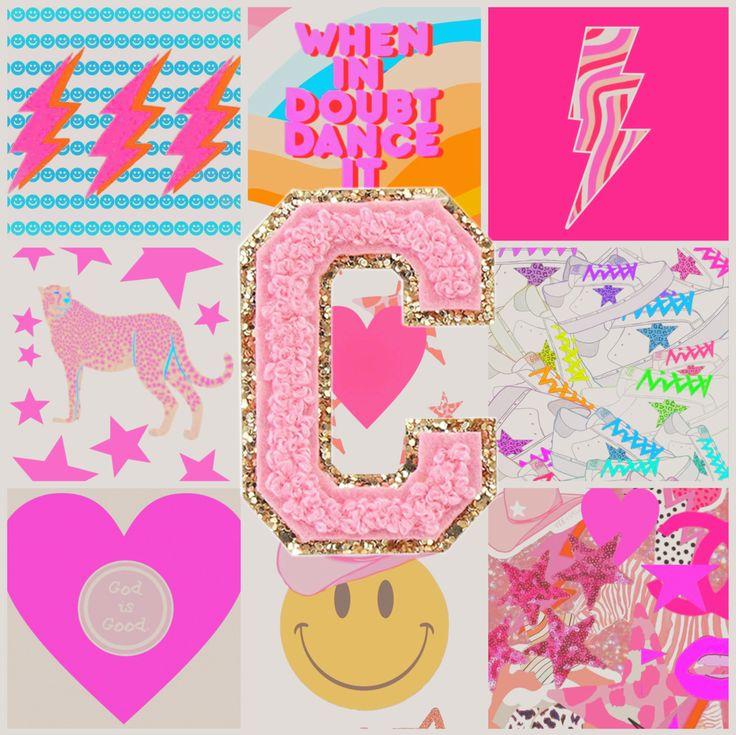 Buy Custom Pink Preppy Monogram Desktop Wallpaper Collage Online in India   Etsy