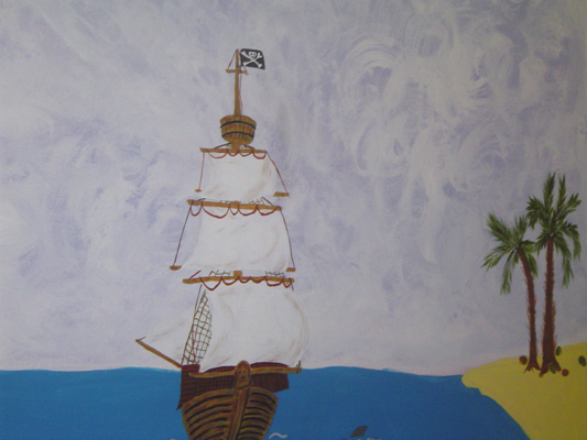 Pirates Ship Wall Mural Beach Wallpaper Accent Decor7 Pirate Ship