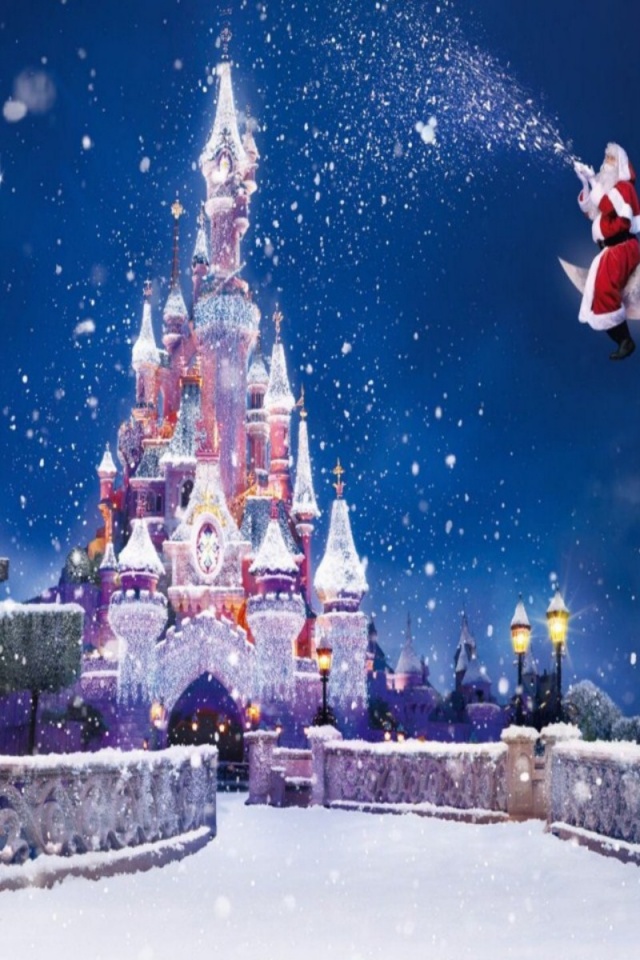  HD Disney Castle Christmas Wallpaper iPhone Wallpapers and Backgrounds